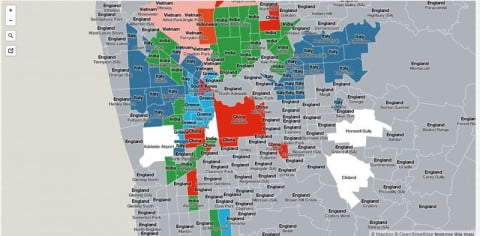 Adelaide migrant map